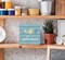Rustic Summer Beach Wood Box Sign – Teal Seashell, Seahorse & Starfish Tabletop Decor for Coastal Beach House or Shelf Display
